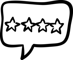 Hotel Four Stars Signal In Rectangular Hand Drawn Speech Bubble Contour Svg Vector, Free Vectors File